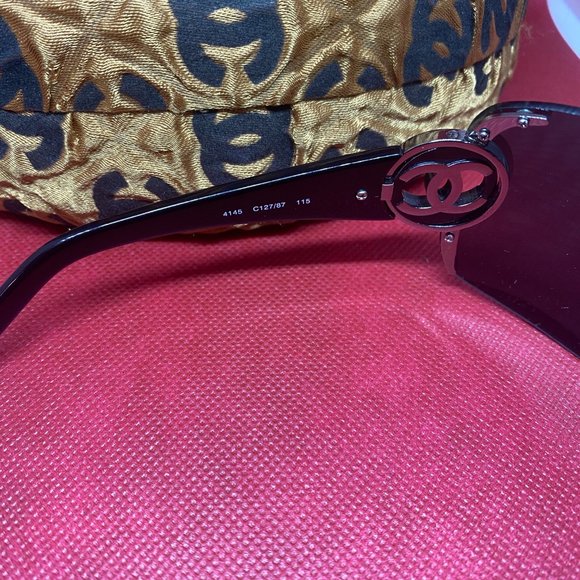 Authentic Chanel Classic Aviator Shield Sunglasses - Picture 8 of 15